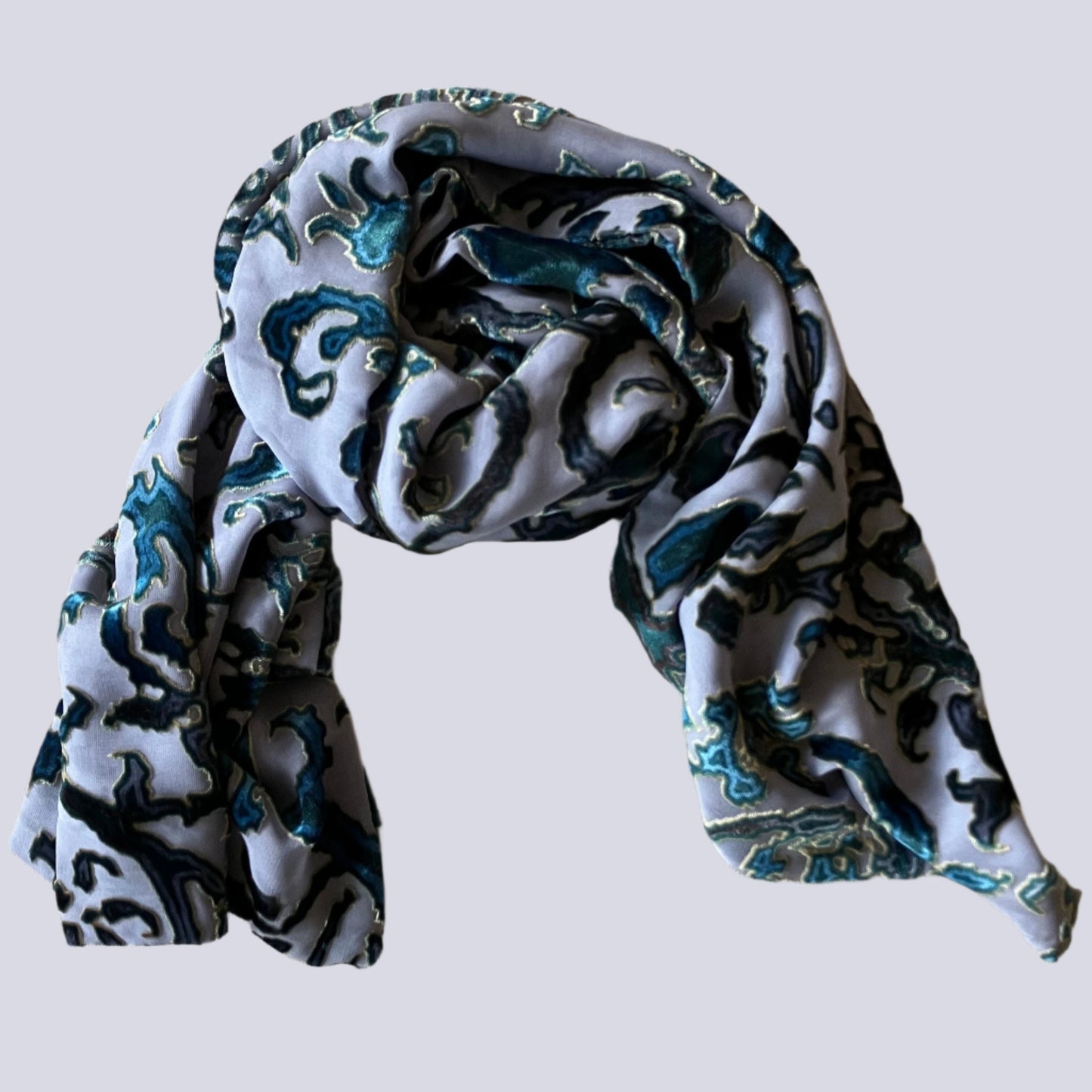 Velvet burnout scarf