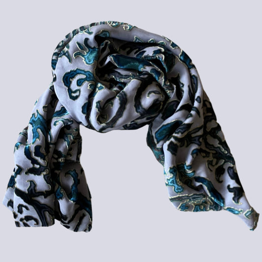 Velvet burnout scarf