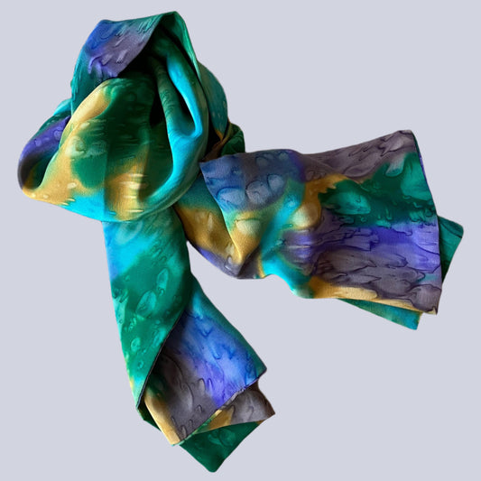 Tie dye silk scarf